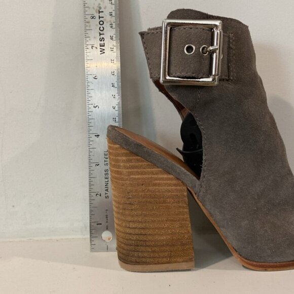 Jeffrey Campbell Briana Grey Suede Open Toe Booties Size 6 - Picture 14 of 14